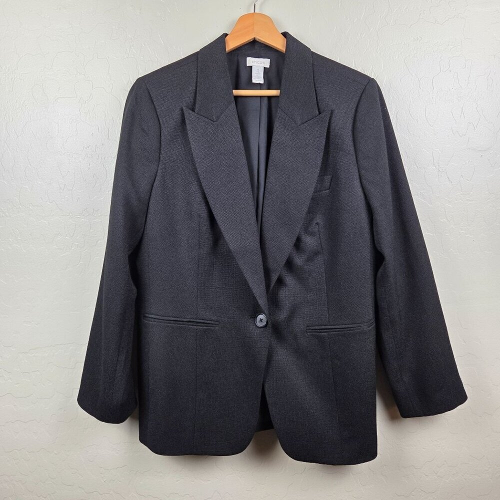 Chico's Classic Blazer Jacket Black Size Women's Medium Professional Work Career